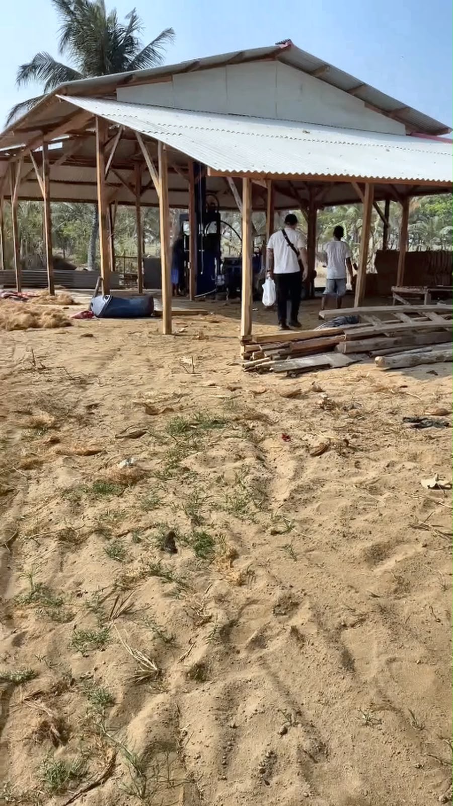 Coconut material processing site
